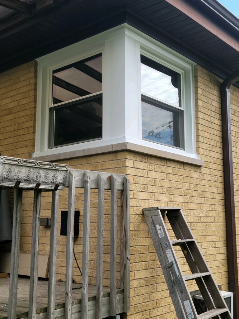 New windows on either side of a corner.