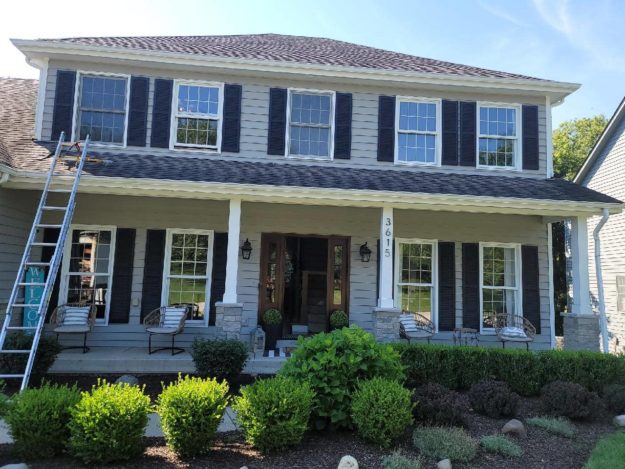 A home undergoes substantial renovations.