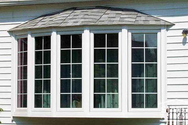Energy efficient bow replacement windows on a home