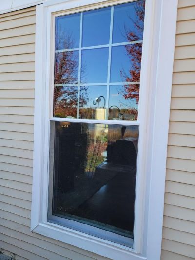 Newly installed double hung window