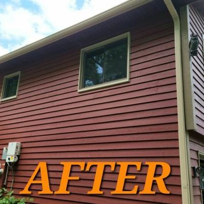 We put beige frames on these sliding windows in Johnburg.