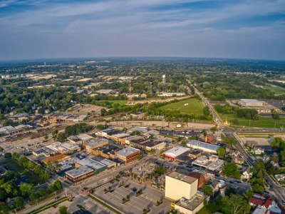 Overhead view of Crystal Lake, IL