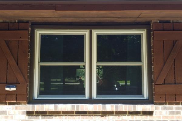 A pair of double hung windows