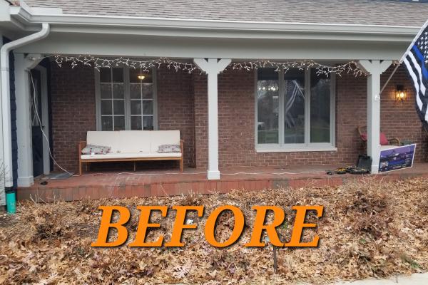 How the front porch looked before we began working on the home