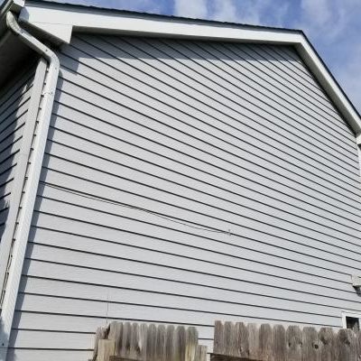 This side of a home enjoys new fascia on its gutters