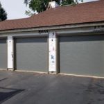 In this picture, we're about to weave siding among three garage doors in Grayslake, IL