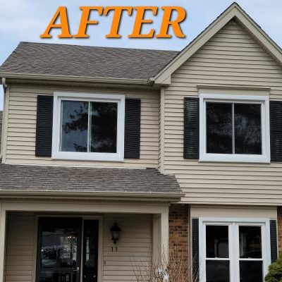 Several windows upon a facade in Cary, IL