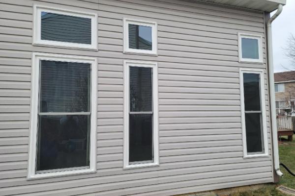 Double hung windows and corresponding picture windows