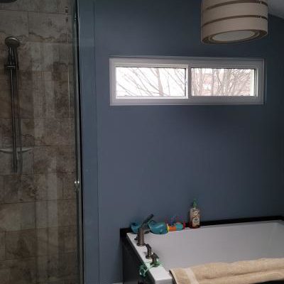 This thin sliding window invites light while maintaining privacy