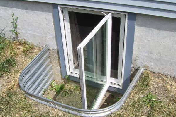An egress window allows air from outside