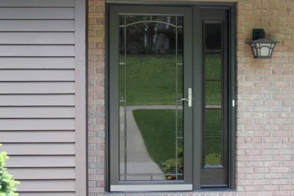 Protective storm doors on a home