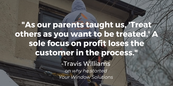 Photo of Your Window Solutions worker with quote text superimposed