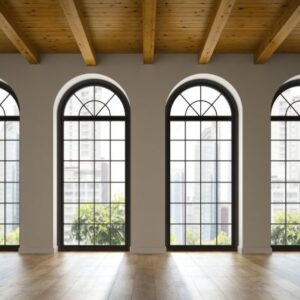 Arched windows in a row letting in light